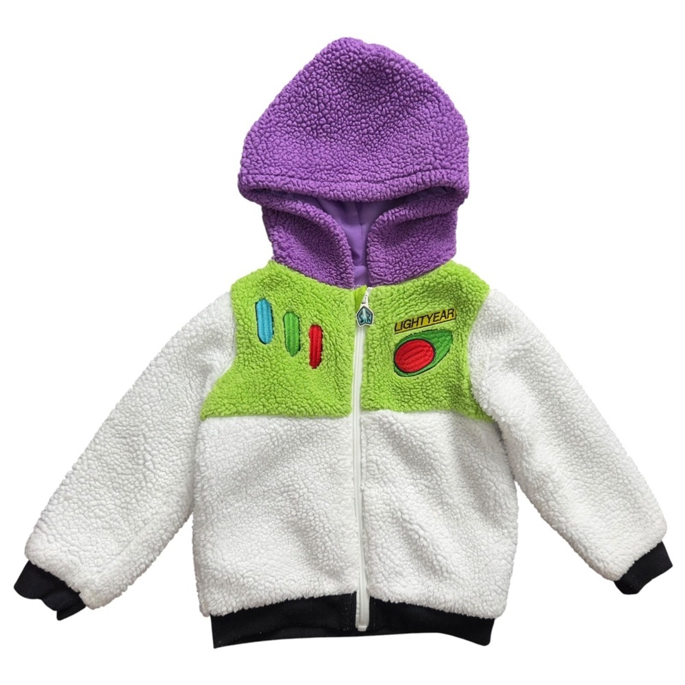 Disney Pixar Toy Story Toddler Boys Buzz Light Year Plush Fleece Full-Zip Sz 3T